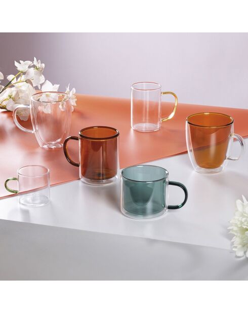 12 tasses à café en Verre transparentes - 90 ml