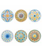 6 mehrfarbige Sicilia Plastikteller - D.33 cm