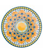6 mehrfarbige Sicilia Plastikteller - D.33 cm