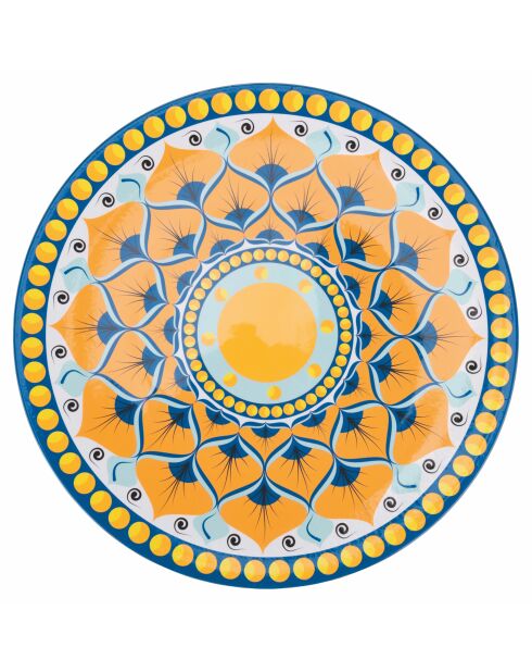 6 mehrfarbige Sicilia Plastikteller - D.33 cm