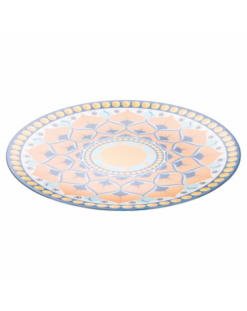 6 mehrfarbige Sicilia Plastikteller - D.33 cm