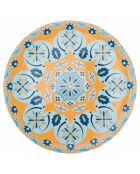 6 mehrfarbige Sicilia Plastikteller - D.33 cm