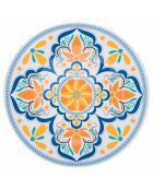 6 mehrfarbige Sicilia Plastikteller - D.33 cm