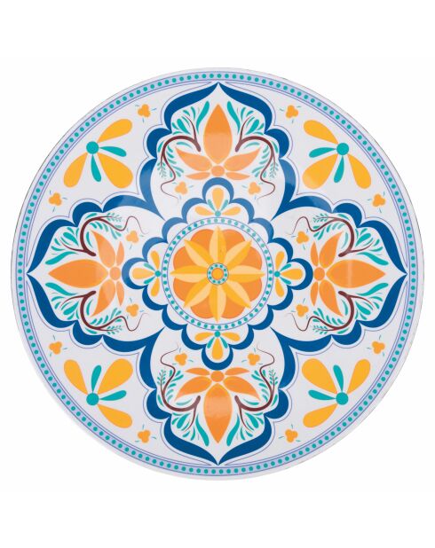 6 mehrfarbige Sicilia Plastikteller - D.33 cm