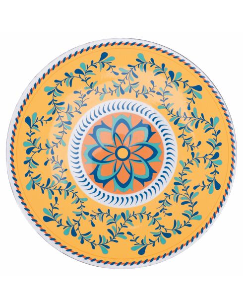 6 mehrfarbige Sicilia Plastikteller - D.33 cm