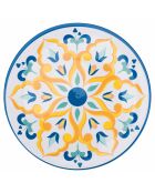 6 mehrfarbige Sicilia Plastikteller - D.33 cm