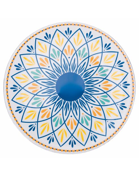 6 mehrfarbige Sicilia Plastikteller - D.33 cm