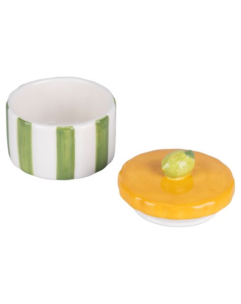 Pot à sucre Fruit Life bouchon citron blanc/vert/jaune - 9x8.4 cm
