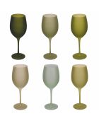 6 copas de vino Happy Hour verdes - 65 cl