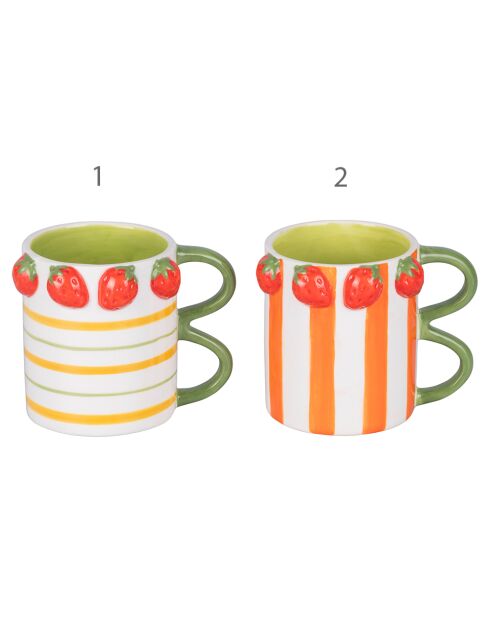 2 Tasses Fruit Life Fraises multicolores - 35 cl