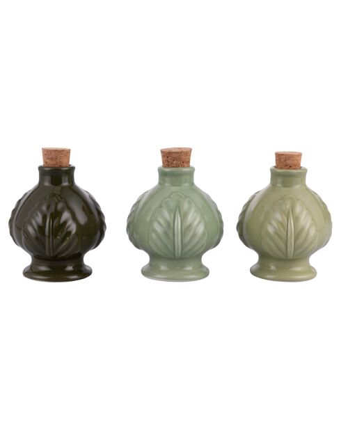 6 kleine sortierte Flaschen in Grüntönen - 12 cl