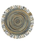 Greenery Tischsets mit grünen Fransen, D.45 cm, 6 Stück