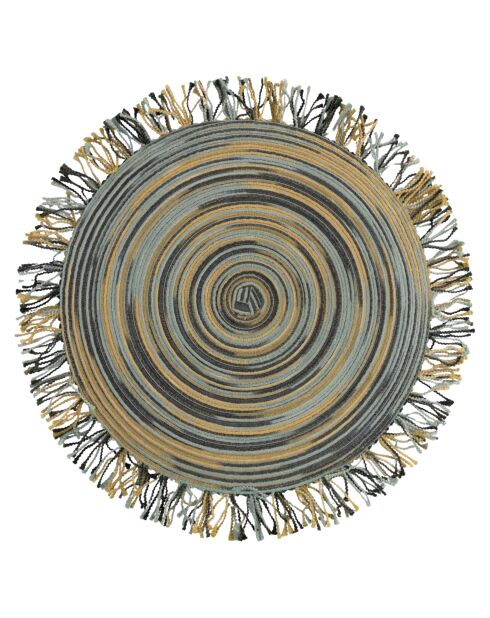 6 Sets de table à franges Greenery verts - D.45 cm