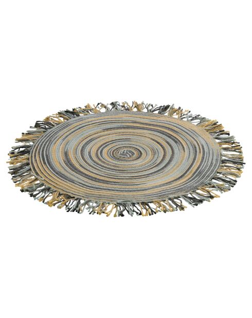 6 Sets de table à franges Greenery verts - D.45 cm