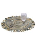 Greenery Tischsets mit grünen Fransen, D.45 cm, 6 Stück