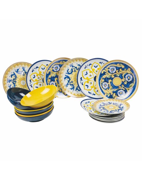 Sicilië veelkleurig tafelservies - 18 stuks