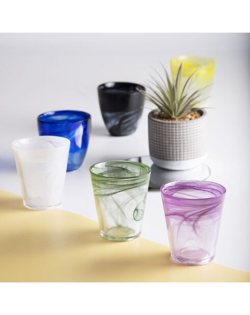 6 rote konische Wassergläser - 25 cl