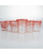 6 rode conische waterglazen - 25 cl