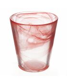 6 rode conische waterglazen - 25 cl