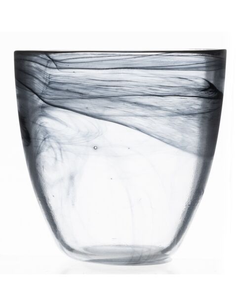 6 zwarte Alabastro waterglazen - 28 cl