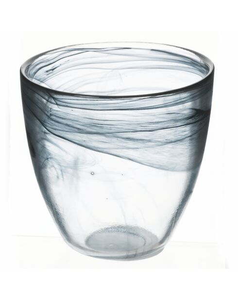 6 zwarte Alabastro waterglazen - 28 cl
