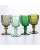 4 groene Syrah-wijnglazen - 26 cl