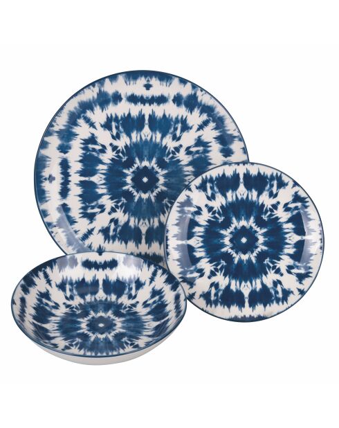 18-delige blauwe dinerset