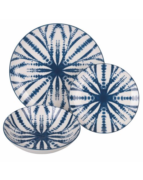 18-delige blauwe dinerset