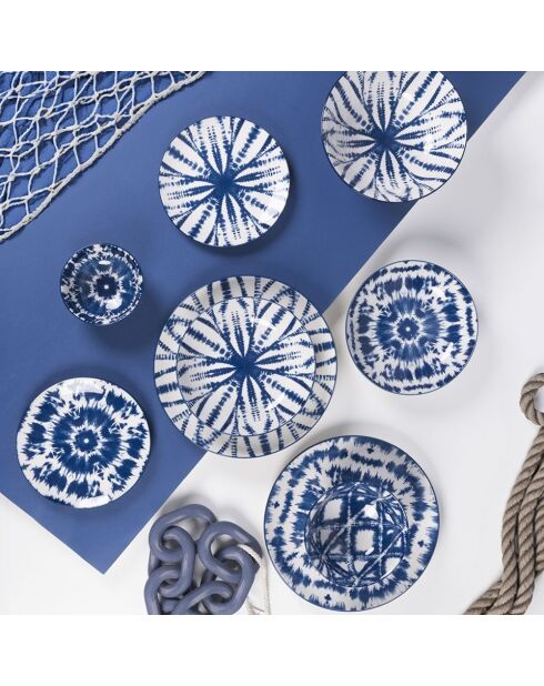 18-delige blauwe dinerset