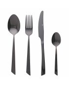 Glanzend zwarte bestekset - 24 stuks