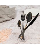 Glanzend zwarte bestekset - 24 stuks