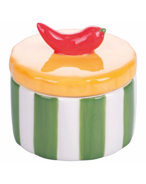 Zuccheriera Fruit Life con tappo in peperone bianco/verde/giallo - 9x6 cm