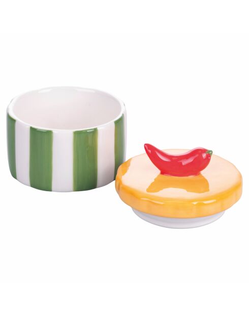 Zuccheriera Fruit Life con tappo in peperone bianco/verde/giallo - 9x6 cm