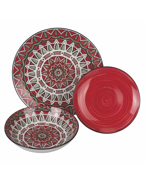 Maya porseleinen dinerset veelkleurig - 18 stuks