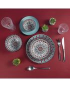 Tafelset Maya aus Porzellan mehrfarbig - 18-teilig