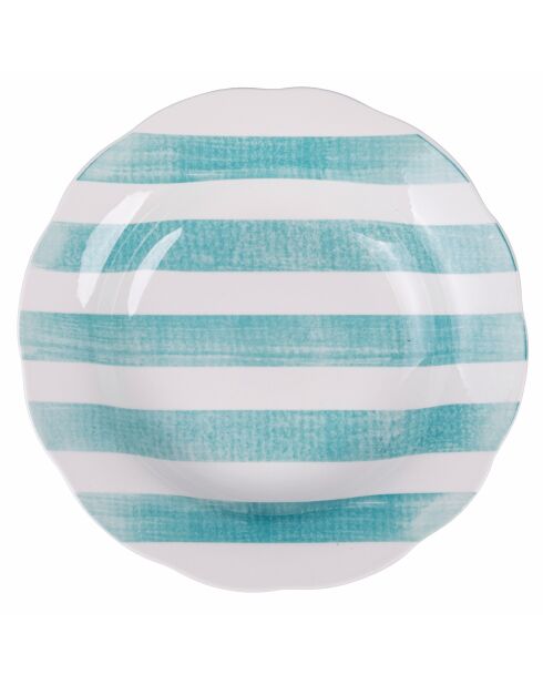 6 turkooizen soepborden van Versilia porselein - D.22 cm