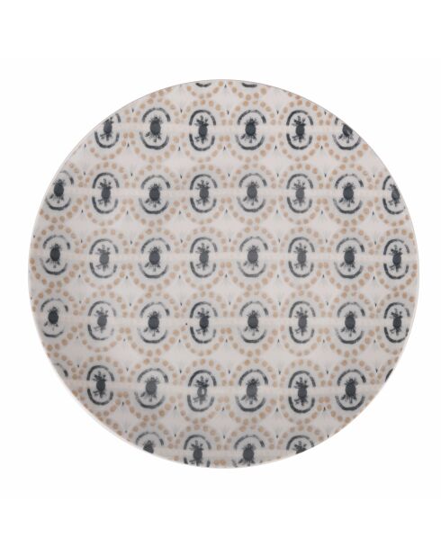 6 mehrfarbige Obstteller aus böhmischem Porzellan - D.19,3 cm