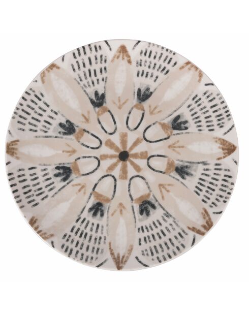 6 mehrfarbige Obstteller aus böhmischem Porzellan - D.19,3 cm