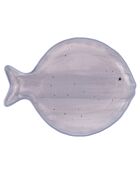 Fischgrauer Porzellanteller, 25,3 x 19 cm