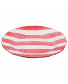 6 wit/rode fruitborden van Versilia porselein - D.19 cm