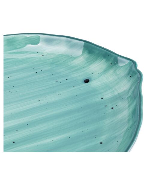 Blauwgroen porseleinen visbord - 35,2x26 cm