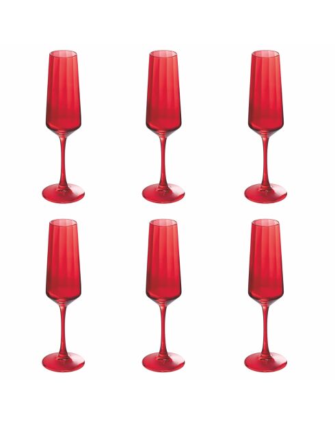 6 Flûtes rouges - 25 cl
