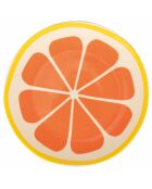 6 Obstteller aus mehrfarbigem Porzellan - D.19,2 cm