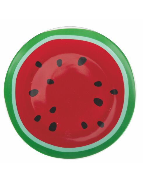 6 Obstteller aus mehrfarbigem Porzellan - D.19,2 cm