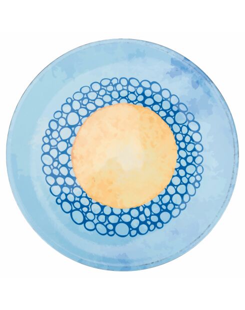 6 mehrfarbige Marea Kunststoffteller - D.33 cm