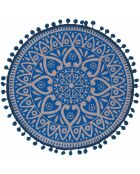 6 manteles individuales de yute azul - D.43 cm