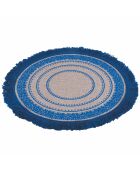 6 manteles individuales de yute azul - D.43 cm