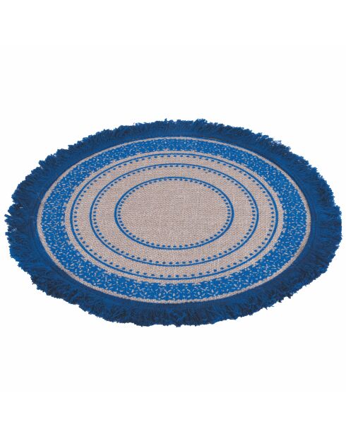 6 Sets de table en jute bleus - D.43 cm