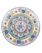 6 bunte Obstteller aus andalusischem Porzellan, D.19,3 cm