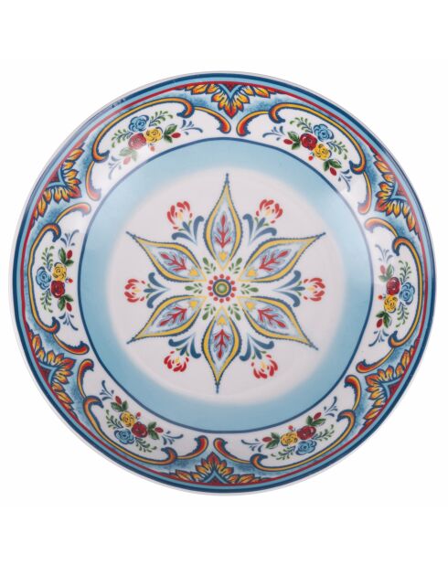 6 bunte Obstteller aus andalusischem Porzellan, D.19,3 cm